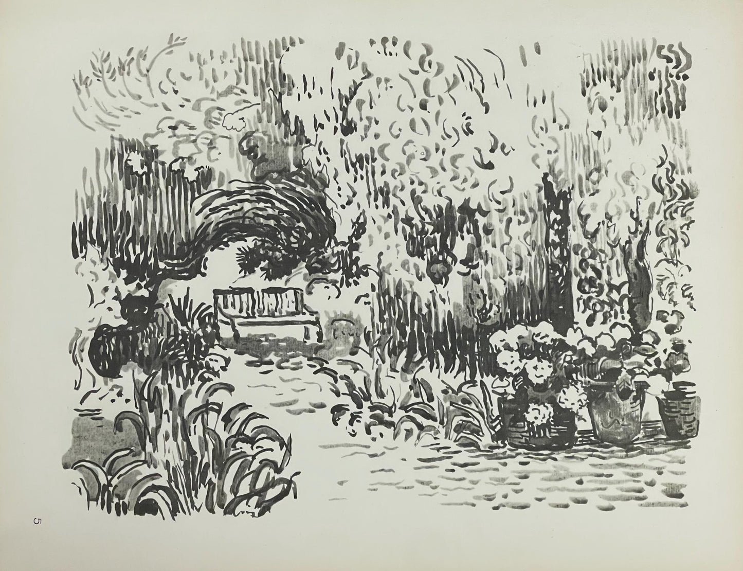 Paul Signac, St-Tropez. Le Jardin, Signac Dessins, Lithograph