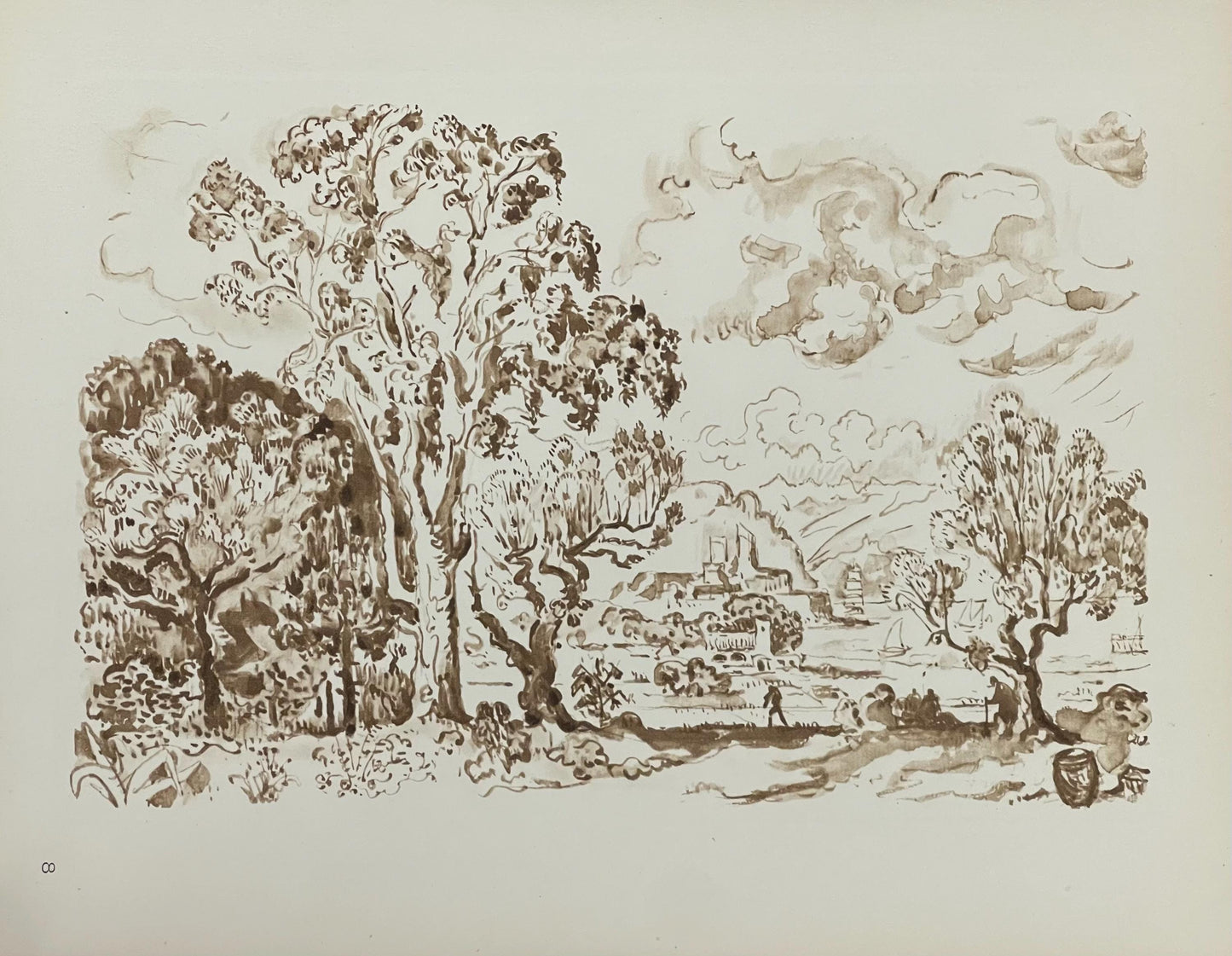 Paul Signac, Antibes. L'Eucalyptus, Signac Dessins, Lithograph