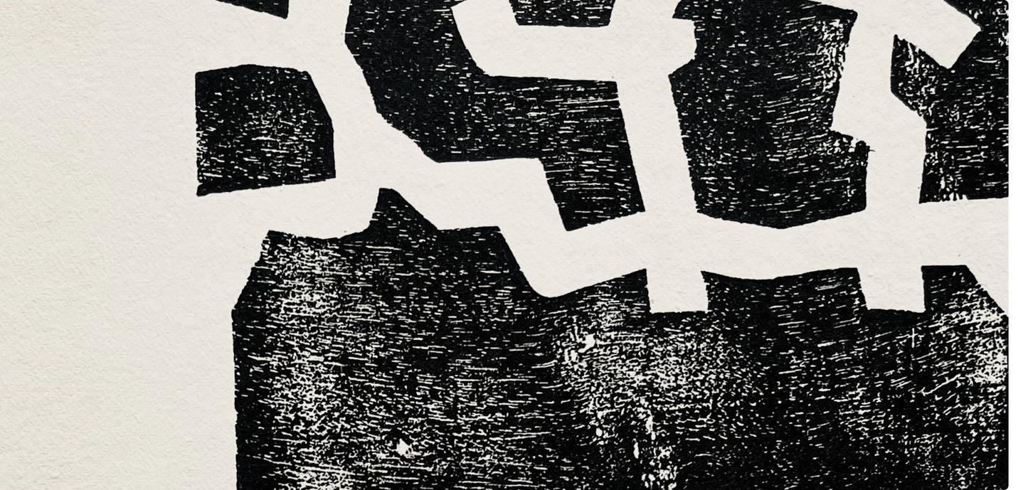 Eduardo Chillida, Composition, Derrire Le Miroir, Woodcut