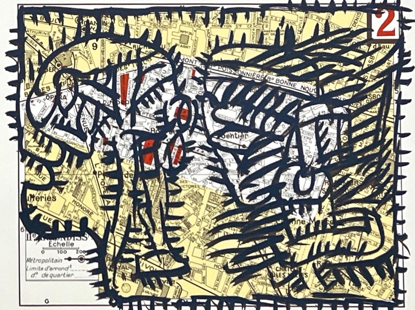 Pierre Alechinsky, Composition, Hommage Aim Et Marguerite Maeght, Derrire Le Miroir, Lithograph