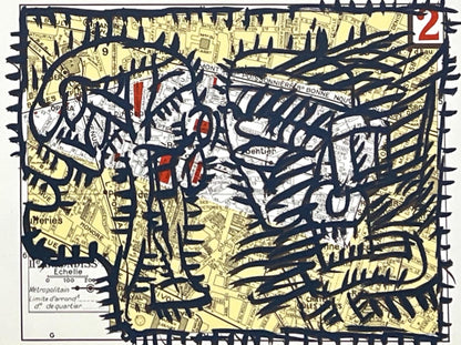 Pierre Alechinsky, Composition, Hommage Aim Et Marguerite Maeght, Derrire Le Miroir, Lithograph