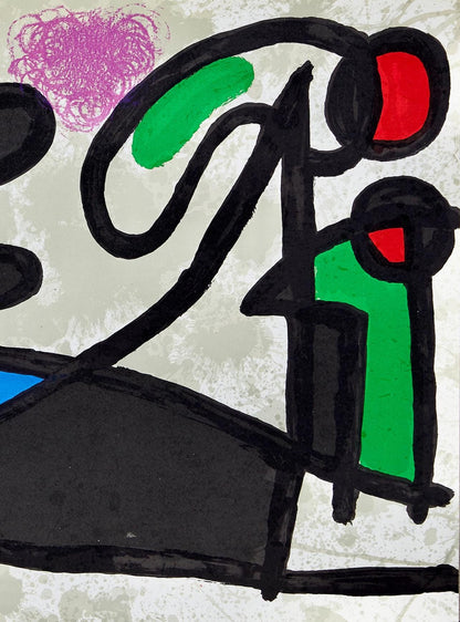 Joan Mir, Composition, Derrire Le Miroir, Lithograph