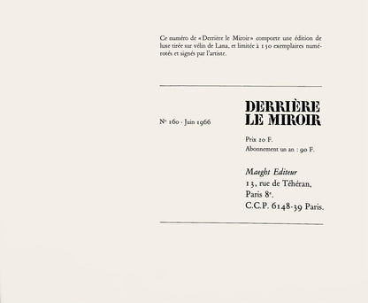 Jean-Paul Riopelle, Composition, Derrire Le Miroir, Lithograph