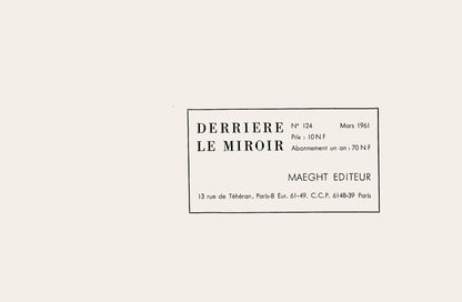 Eduardo Chillida, Composition, Derrire Le Miroir, Lithograph