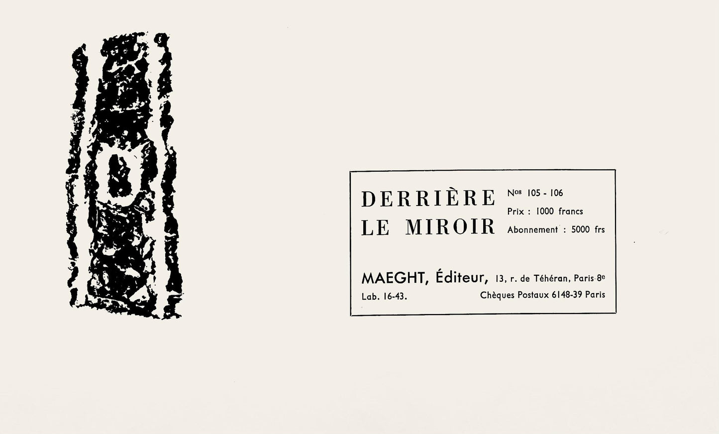 Raoul Ubac, Composition, Derrire Le Miroir, Lithograph