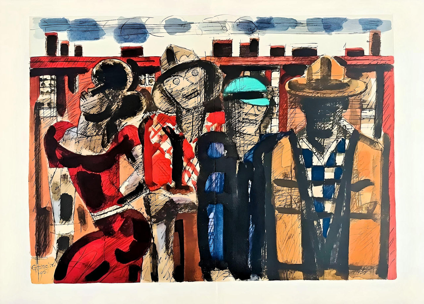 Marcel Gromaire, Composition, Loge De Gromaire, Lithograph