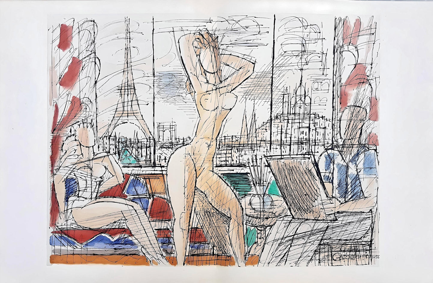 Marcel Gromaire, Composition, Loge De Gromaire, Lithograph