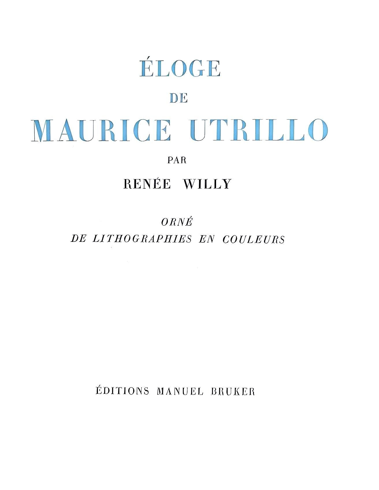 Maurice Utrillo, Composition, Loge De Maurice Utrillo, Lithograph