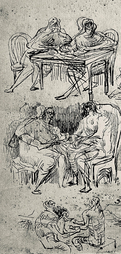 Henry Moore, Page From Sketchbook, The Drawings Of Henry Moore, Lithograph