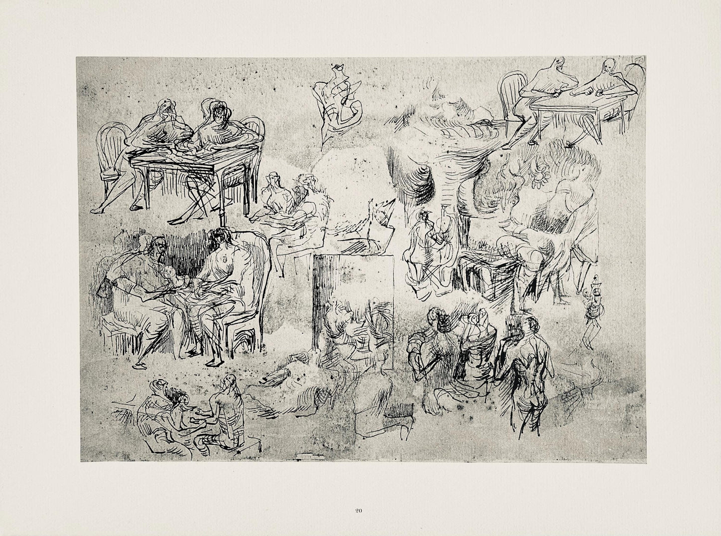 Henry Moore, Page From Sketchbook, The Drawings Of Henry Moore, Lithograph