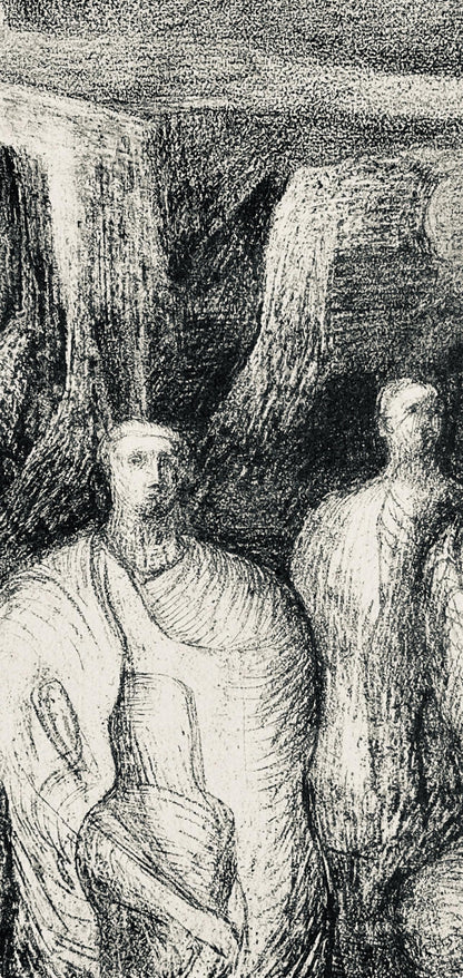 Henry Moore, Figures Against An Architectural Background, The Drawings Of Henry Moore, Lithograph
