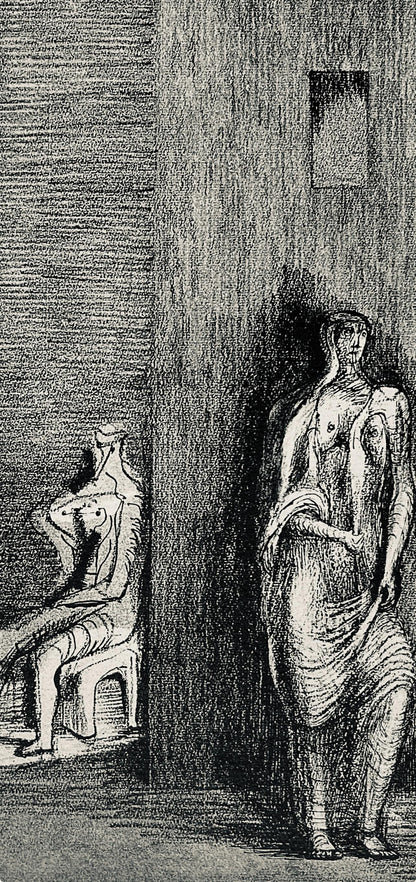 Henry Moore, Three Figures In A Setting, The Drawings Of Henry Moore, Lithograph