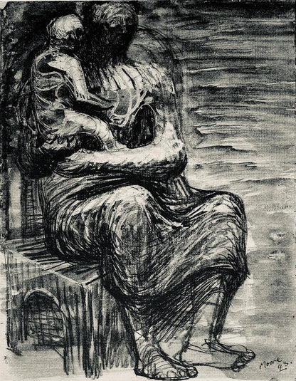 Henry Moore, Study For Northampton Madonna, The Drawings Of Henry Moore, Lithograph