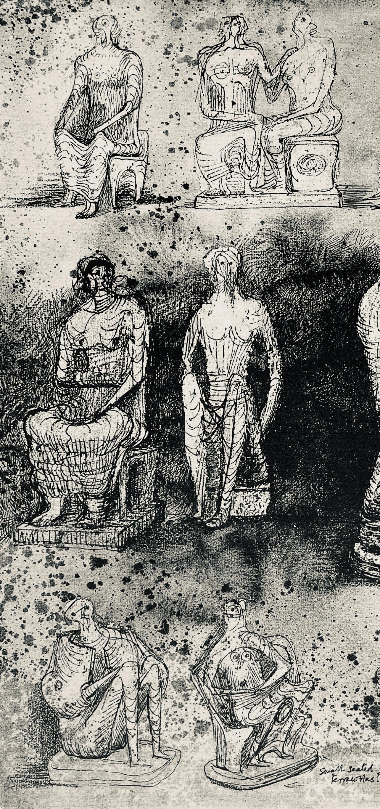 Henry Moore, Seated Figures, The Drawings Of Henry Moore, Lithograph
