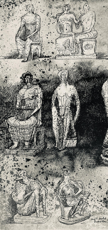 Henry Moore, Seated Figures, The Drawings Of Henry Moore, Lithograph