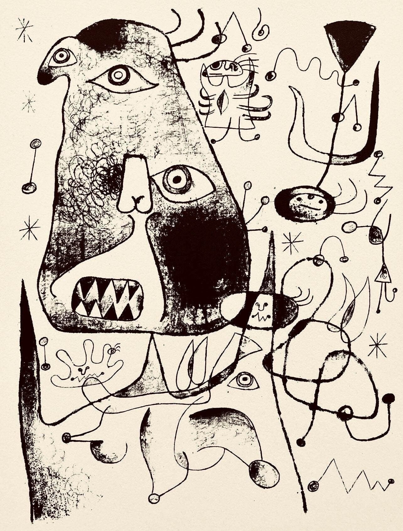 Joan Mir, Composition, The Prints Of Joan Miro, Etching