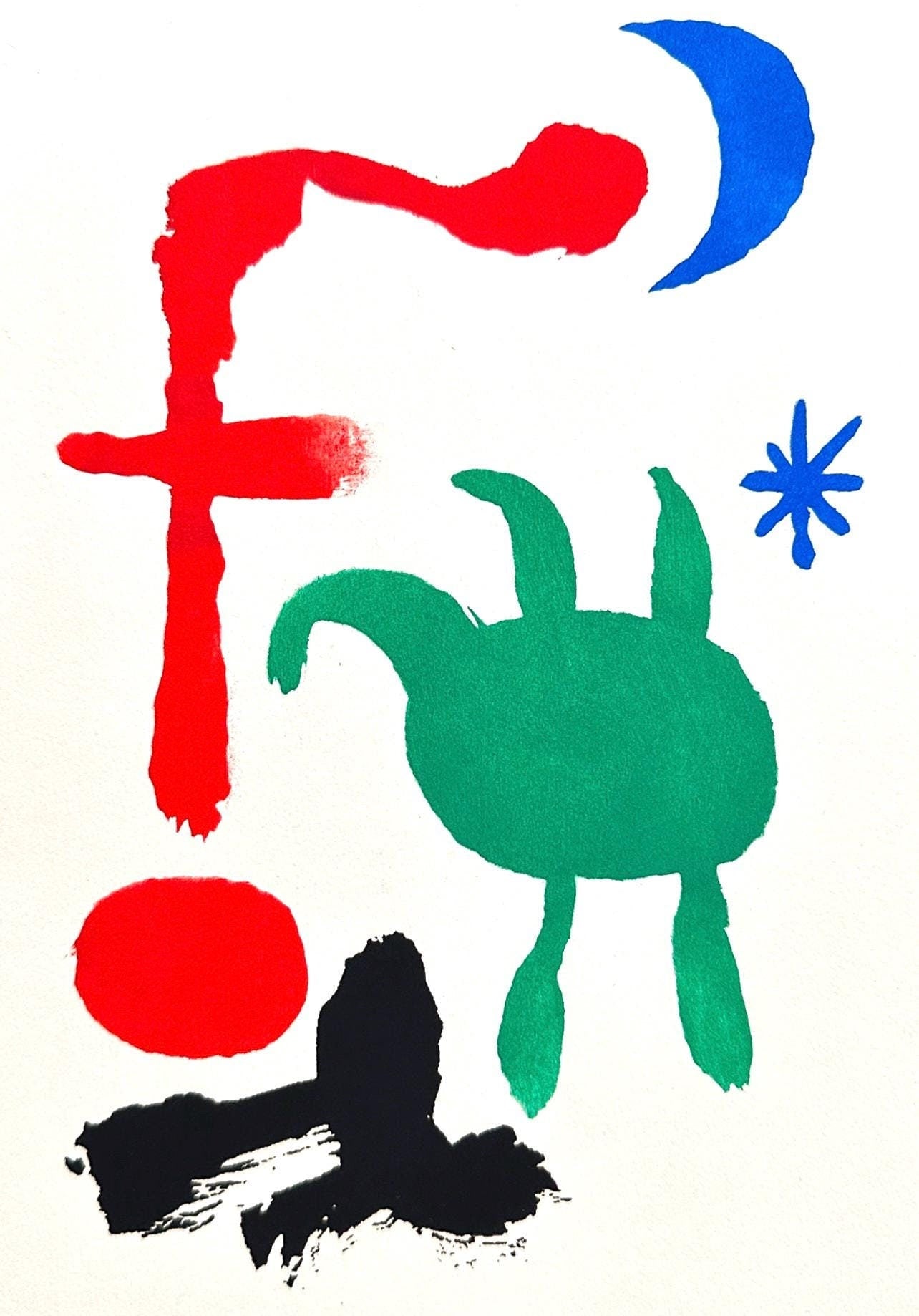 Joan Mir, Femme Et Oiseaux Dans La Nuit, The Prints Of Joan Miro, Lithograph