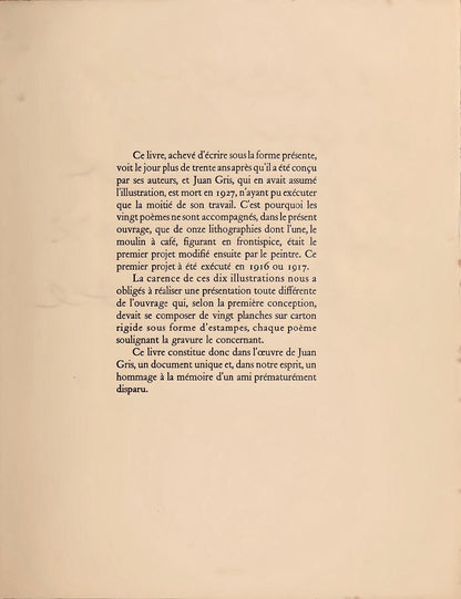 Juan Gris, Loupire (Kahnweiler 1969), Au Soleil Du Plafond, Lithograph