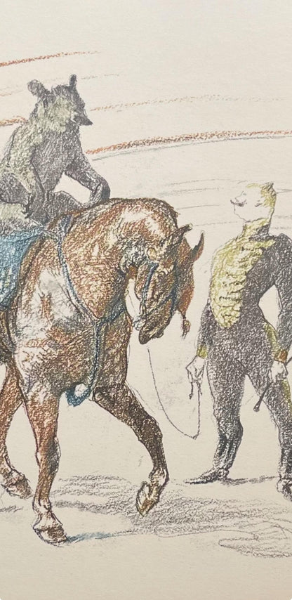 Henri De Toulouse-Lautrec, Bear Performing, Henri De Toulouse-Lautrec, At The Circus, Lithograph