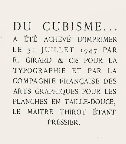 Marcel Duchamp, Composition, Du Cubisme, Etching