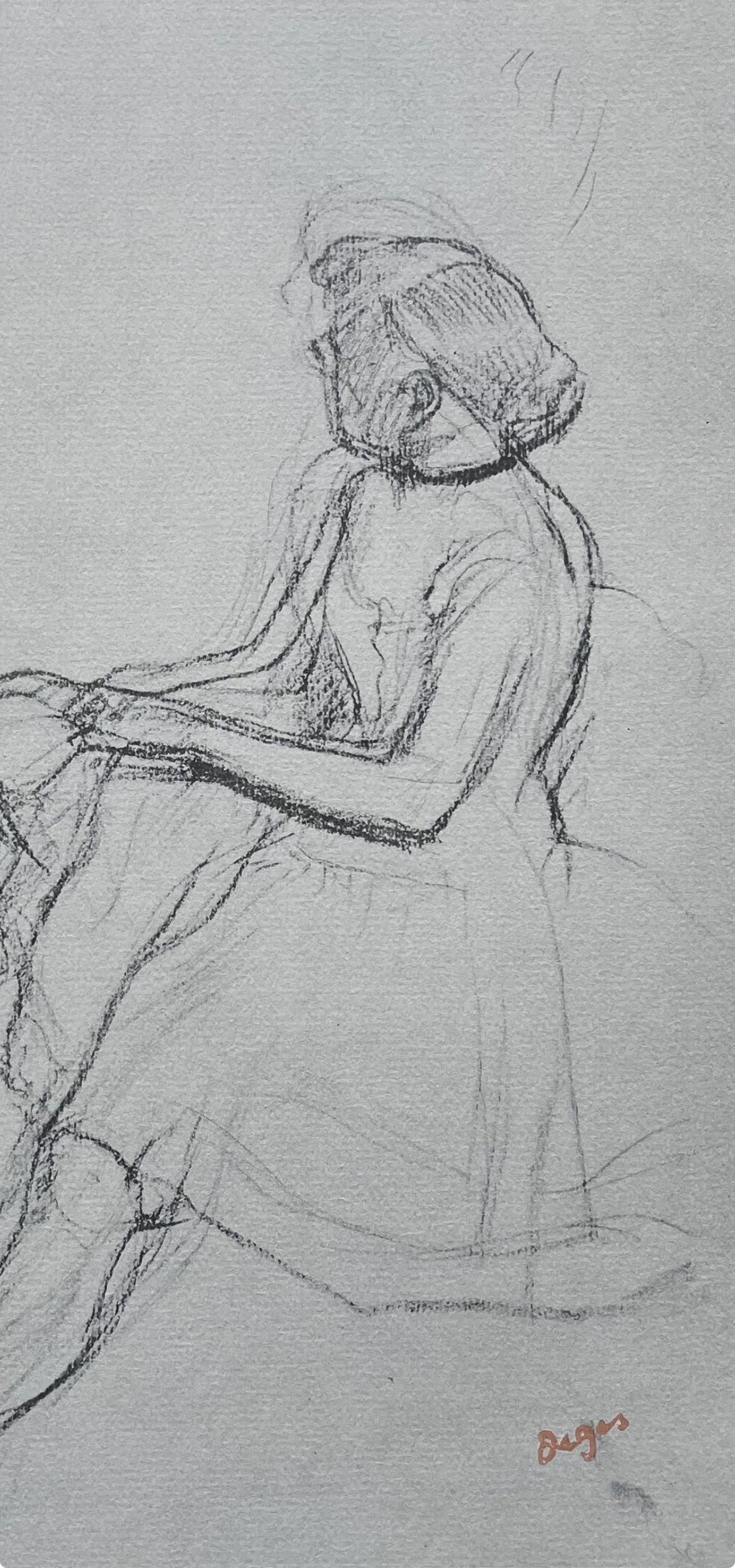 Edgar Degas, Seated Dancer, Removing Her Slipper, Ten Ballet Sketches, Lithograph