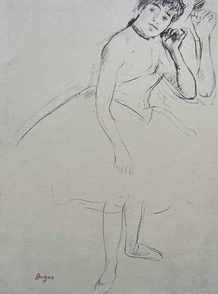 Lithograph - Edgar Degas - Dancer touching her earring - Ten Ballet Sketches