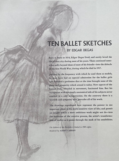 Edgar Degas, Dancer At The Bar, Ten Ballet Sketches, Lithograph