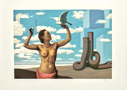 Ren Magritte, Une Jeune Femme Prsente Avec Grace, Les Enfants Trouvs De Magritte, Lithograph