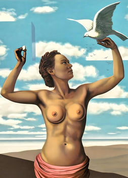 Ren Magritte, Une Jeune Femme Prsente Avec Grace, Les Enfants Trouvs De Magritte, Lithograph