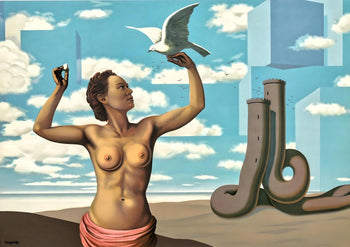 Ren Magritte, Une Jeune Femme Prsente Avec Grace, Les Enfants Trouvs De Magritte, Lithograph