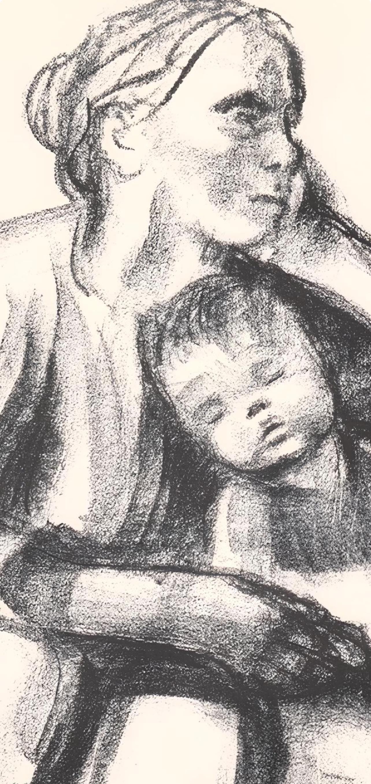 Kthe Kollwitz, Worker Woman With Sleeping Child (Arbeiterfrau Mit Schlafendem Jungen), Lithograph