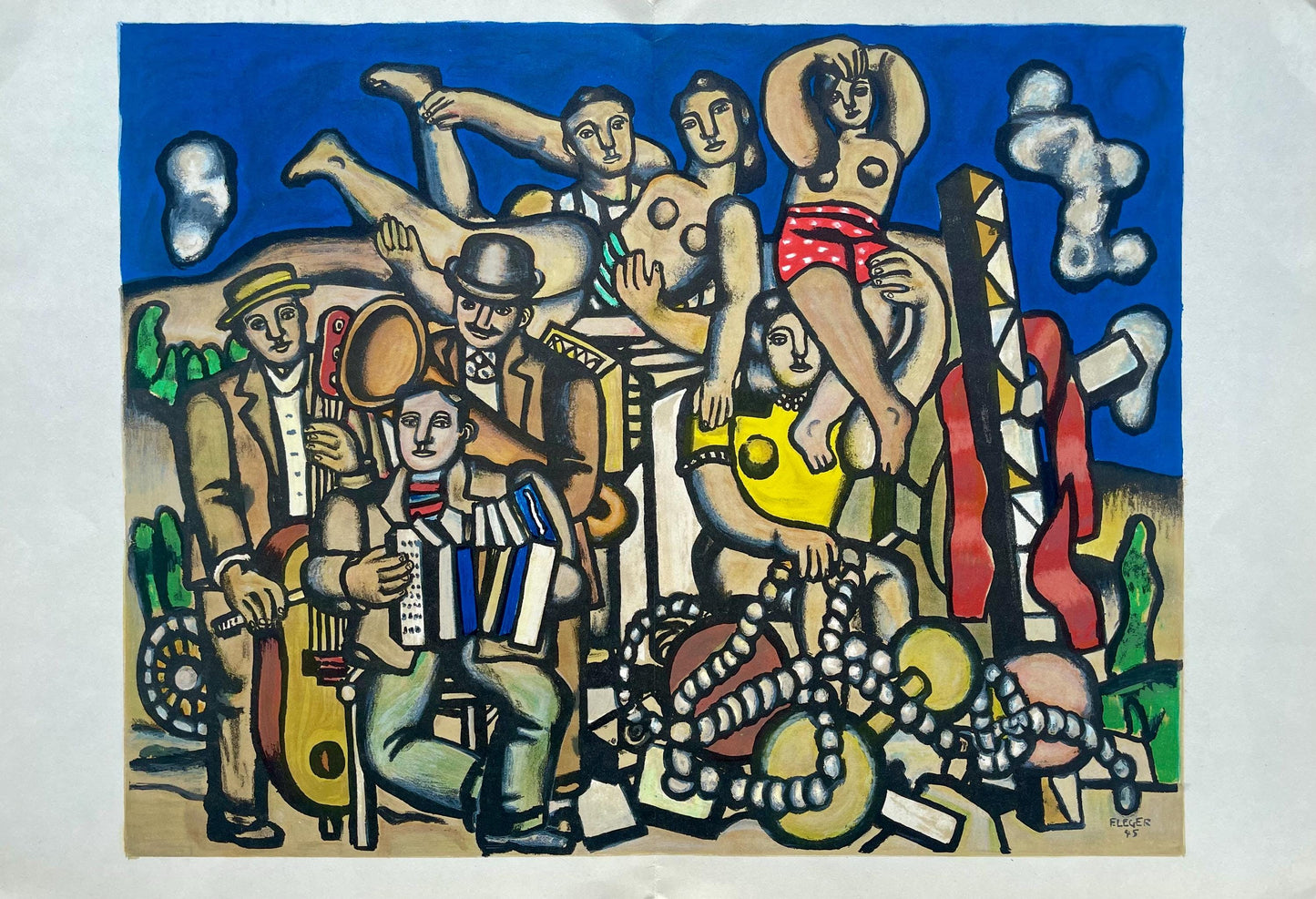 Fernand Lger, Composition, Derrire Le Miroir, Lithograph