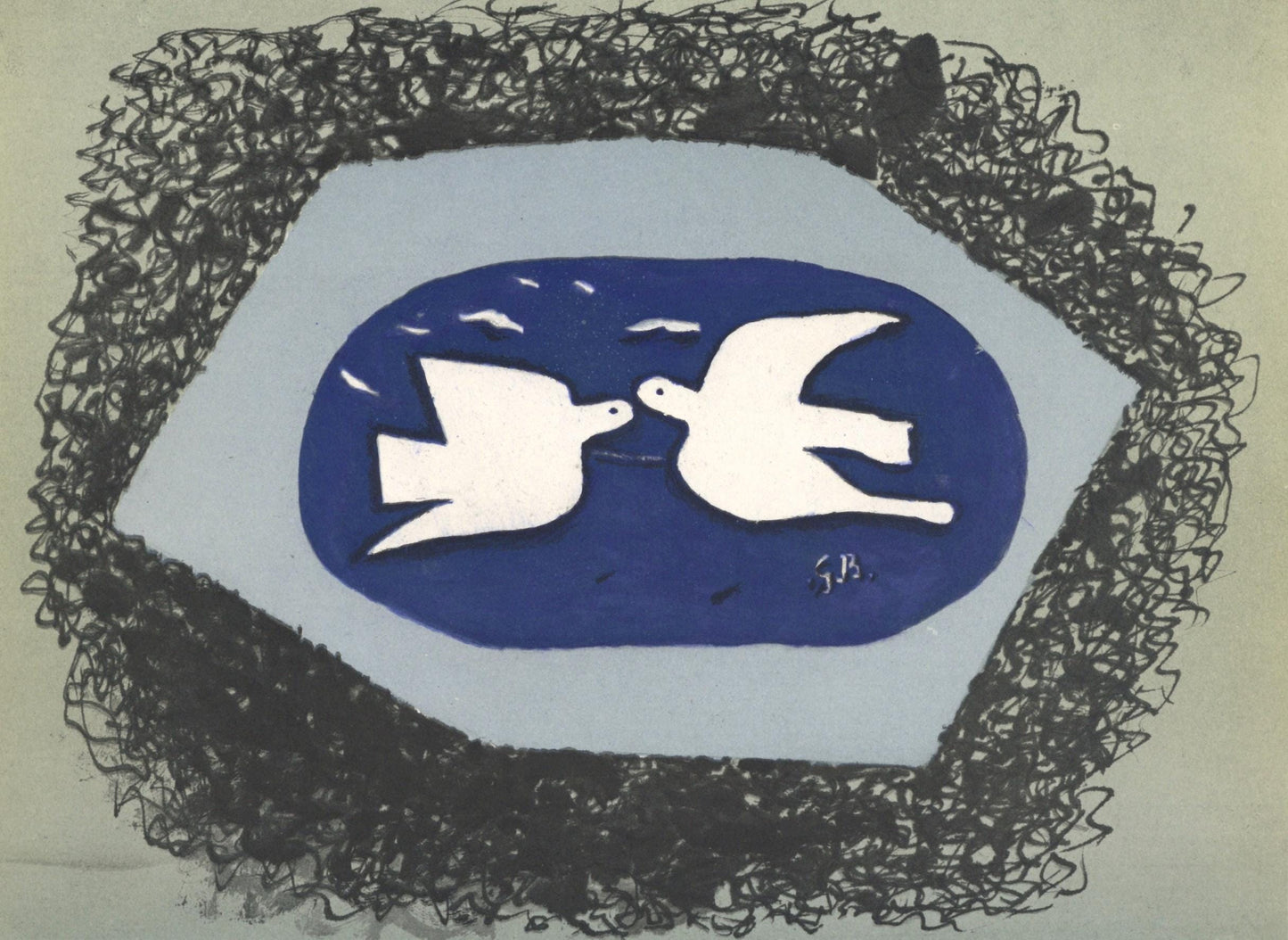 Georges Braque, Composition, Derrire Le Miroir, Lithograph