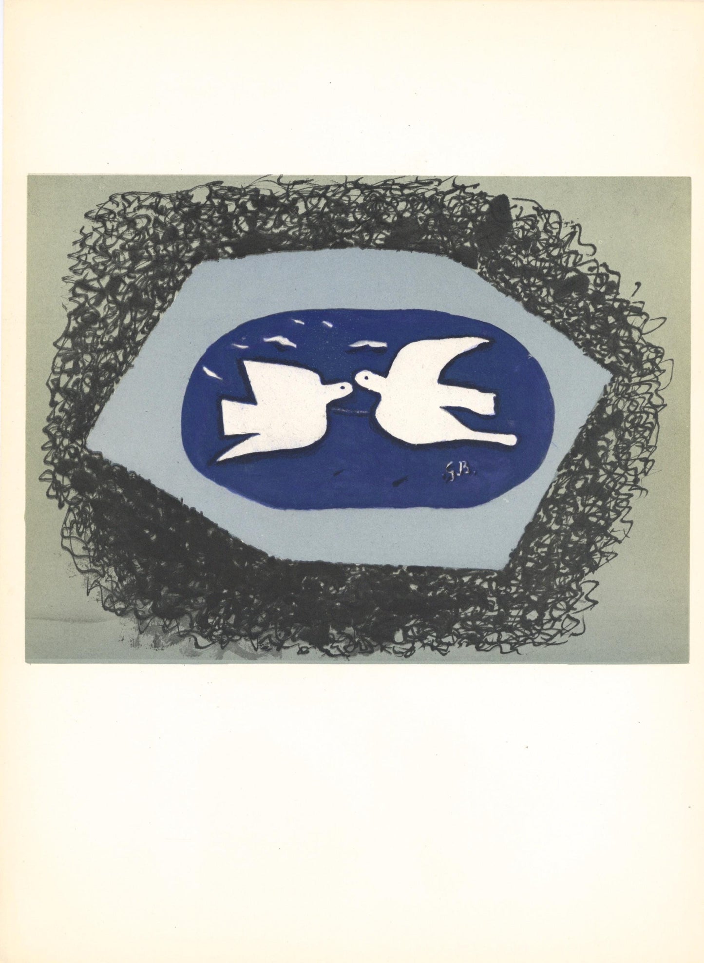 Georges Braque, Composition, Derrire Le Miroir, Lithograph