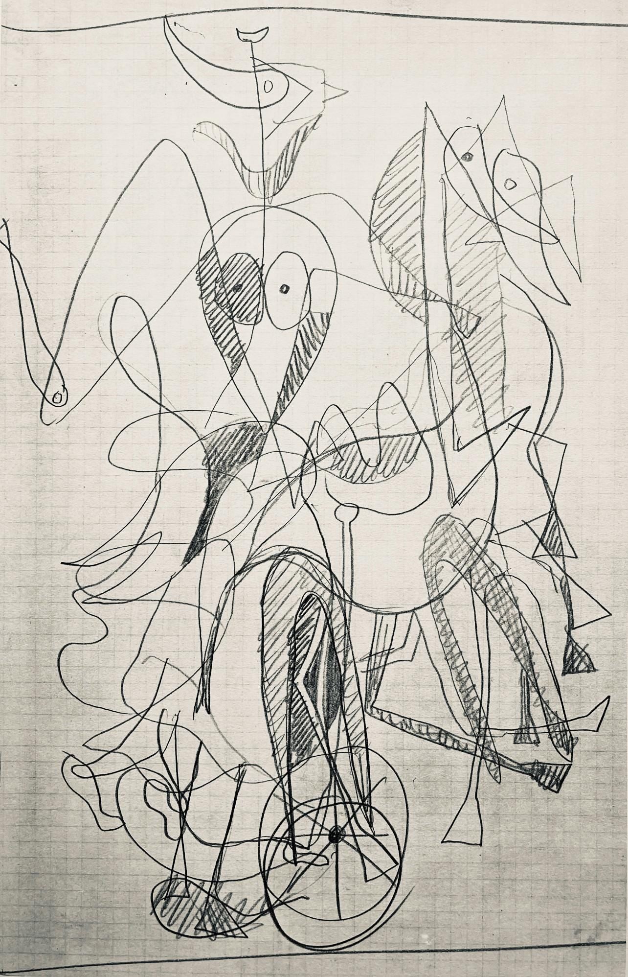 Georges Braque, Composition (Vallier 23), Hesiode, Thogonie, Derrire Le Miroir, Lithograph