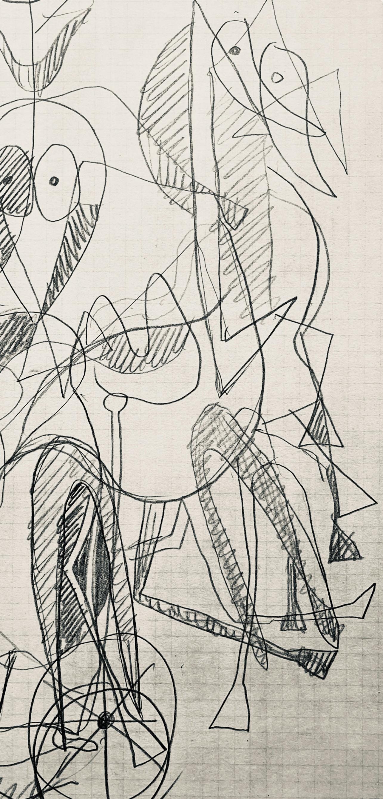Georges Braque, Composition (Vallier 23), Hesiode, Thogonie, Derrire Le Miroir, Lithograph