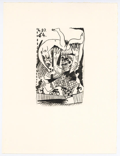 Pablo Picasso, Composition, Le Got Du Bonheur (Cramer 148; Bloch 2013), Mixed Media Lithograph