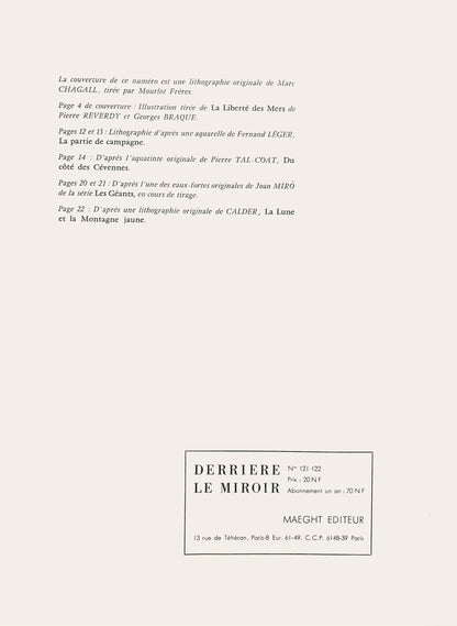 Joan Mir, Composition (Cramer 70; Mourlot 316), Derrire Le Miroir, Lithograph