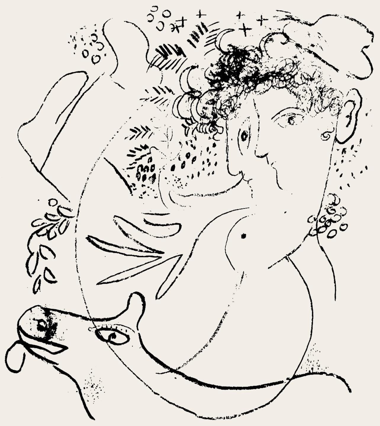 Marc Chagall, Composition (Cramer 33), Derrire Le Miroir, Lithograph
