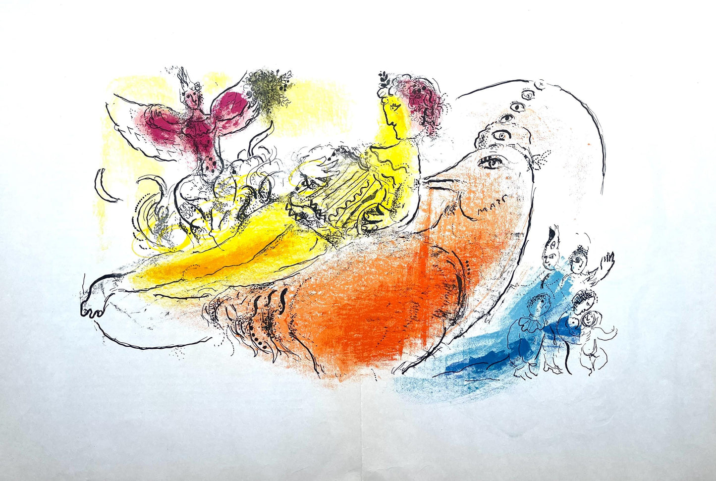 Marc Chagall, Composition (Cramer 33; Mourlot 204), Derrire Le Miroir, Lithograph