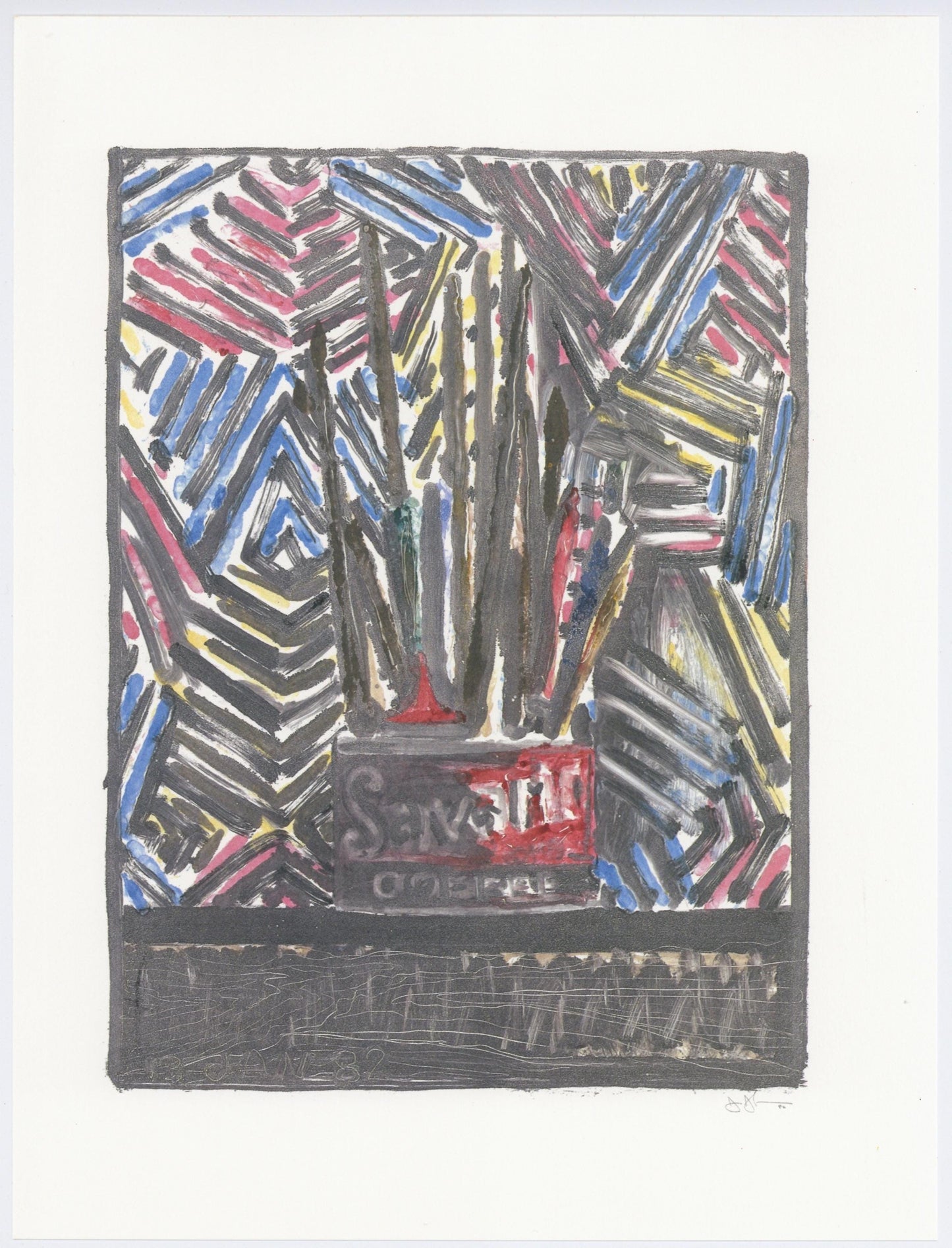 Jasper Johns, Composition, Jasper Johns, 17 Monotypes, Hliogravure