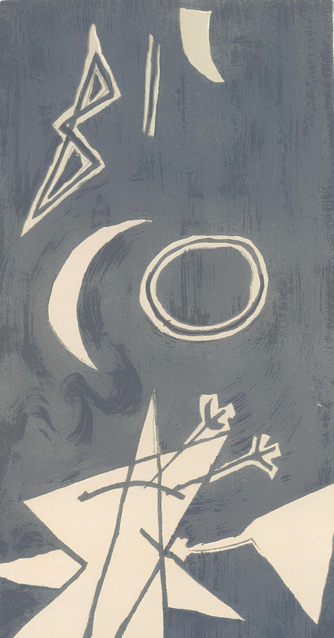 Georges Braque, Ciel Gris Ii (Maeght 1033), Derrire Le Miroir, Lithograph