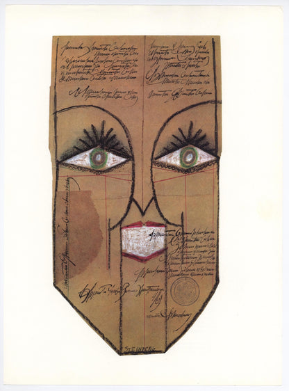 Saul Steinberg, Composition, Derrire Le Miroir, Lithograph