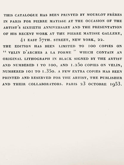 Joan Mir, Composition (Mourlot 206), Mir, Recent Paintings, Lithograph