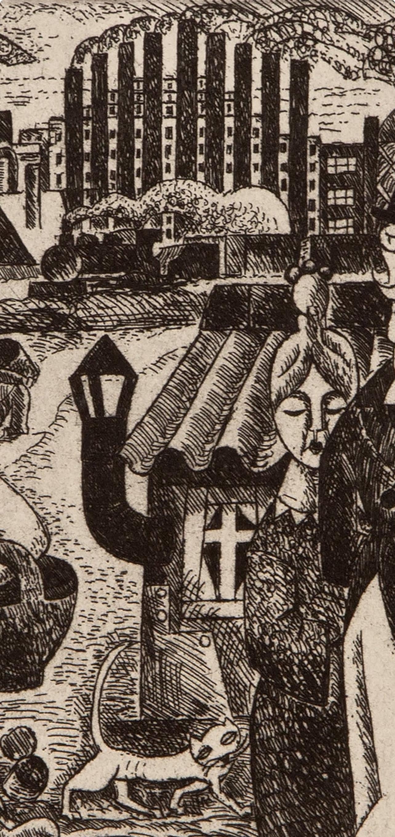 Marcel Gromaire, Composition, Vers Un Monde Volage, Etching