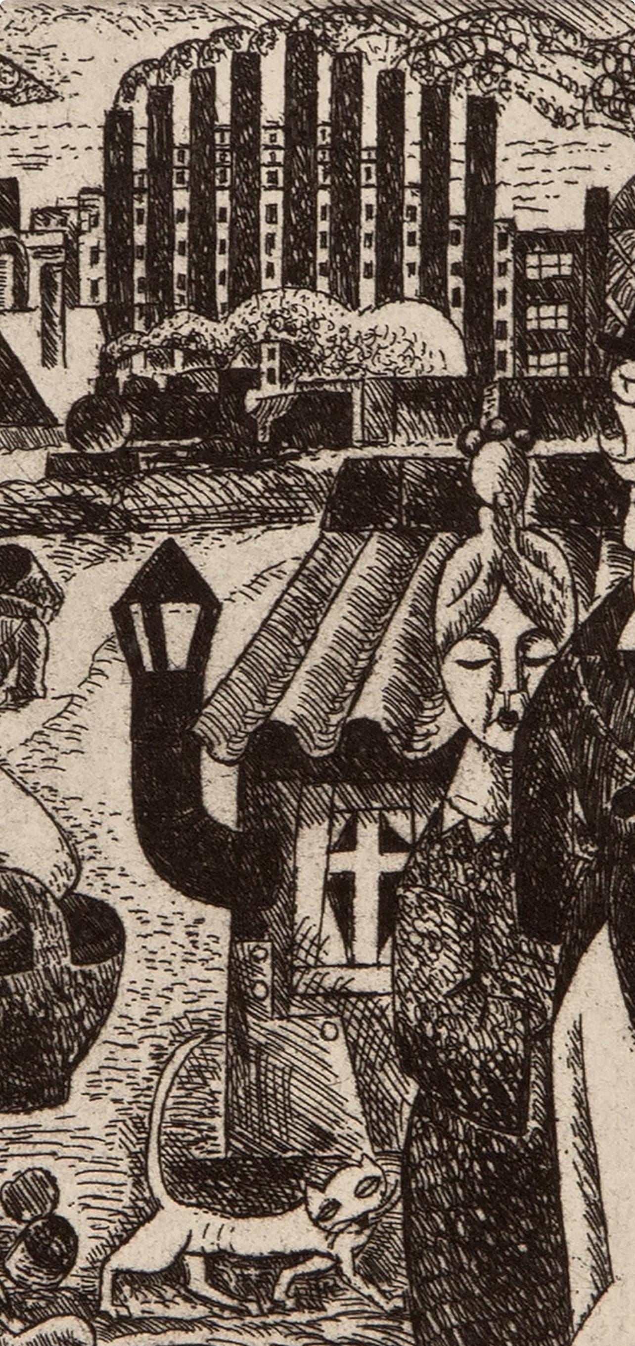 Marcel Gromaire, Composition, Vers Un Monde Volage, Etching