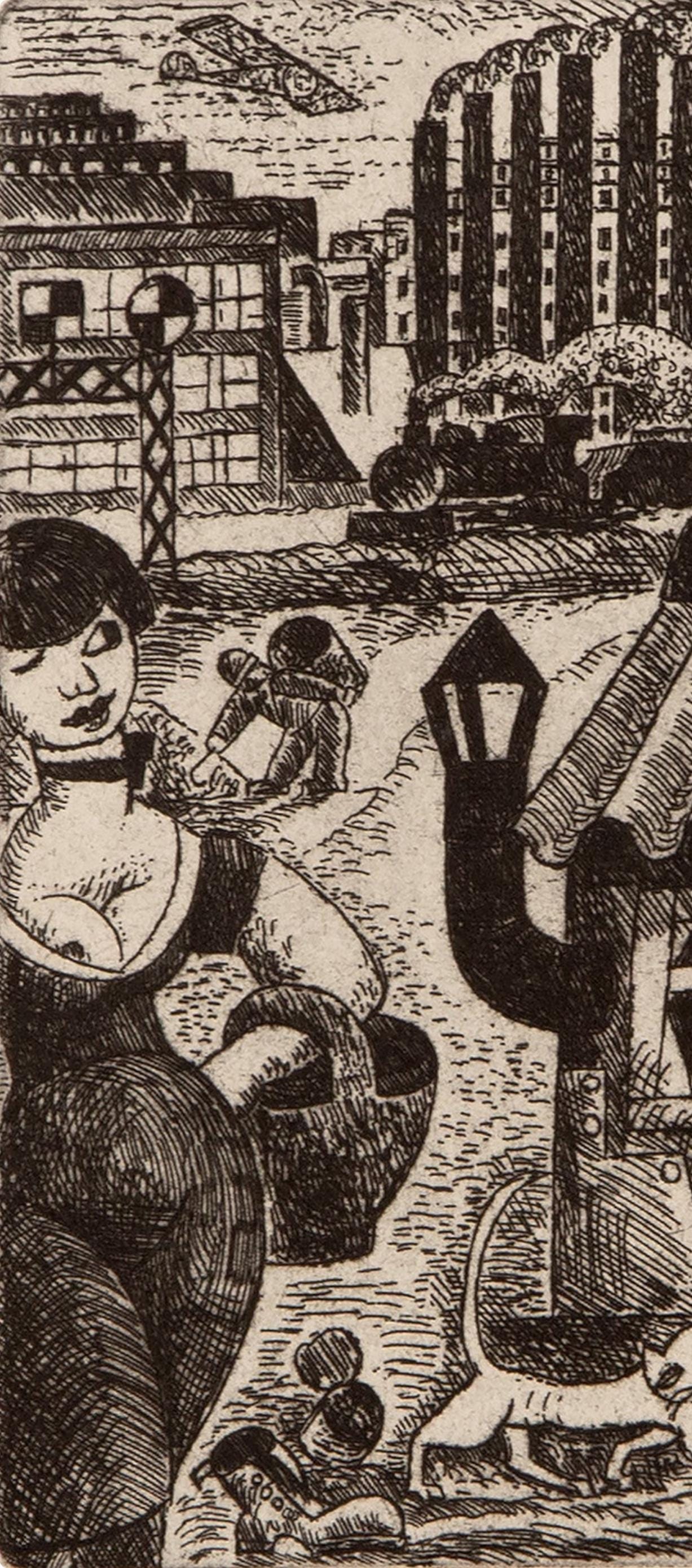 Marcel Gromaire, Composition, Vers Un Monde Volage, Etching