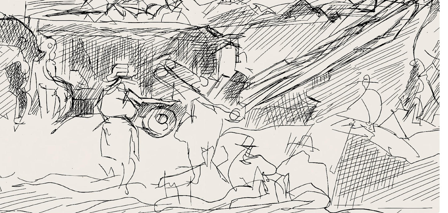 Jacques Villon, Composition (Ginestet/Pouillon 42-64), Hsiode, Les Travaux Et Les Jours, Etching