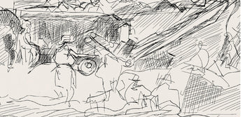 Jacques Villon, Composition (Ginestet/Pouillon 42-64), Hsiode, Les Travaux Et Les Jours, Etching