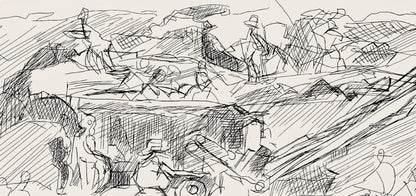 Jacques Villon, Composition (Ginestet/Pouillon 42-64), Hsiode, Les Travaux Et Les Jours, Etching